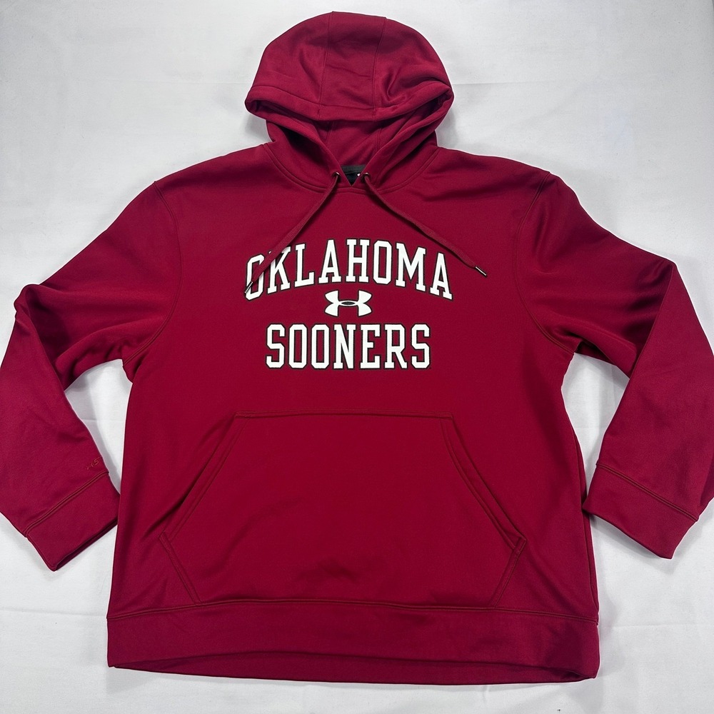 Oklahoma Sooners Red Hoodie Under Armour Storm Men's Large Loose Fit NCAA